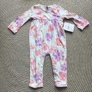 Burt’s bees baby floral jumpsuit Sz 12 months